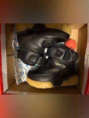 Patrick Ewing Black Leather High-Top Sneakers with Gum Sole